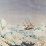 Ross Expedition | "Erebus" and "Terror" in the ice, 1844, signed by Fitch, framed with wood from HMS Terror - photo 1