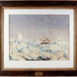Ross Expedition | "Erebus" and "Terror" in the ice, 1844, signed by Fitch, framed with wood from HMS Terror - Foto 2