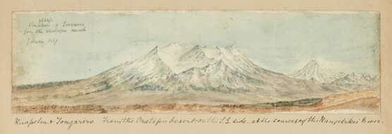 Three sketches of Tongariro, watercolours on paper, 1867-1870 - фото 2