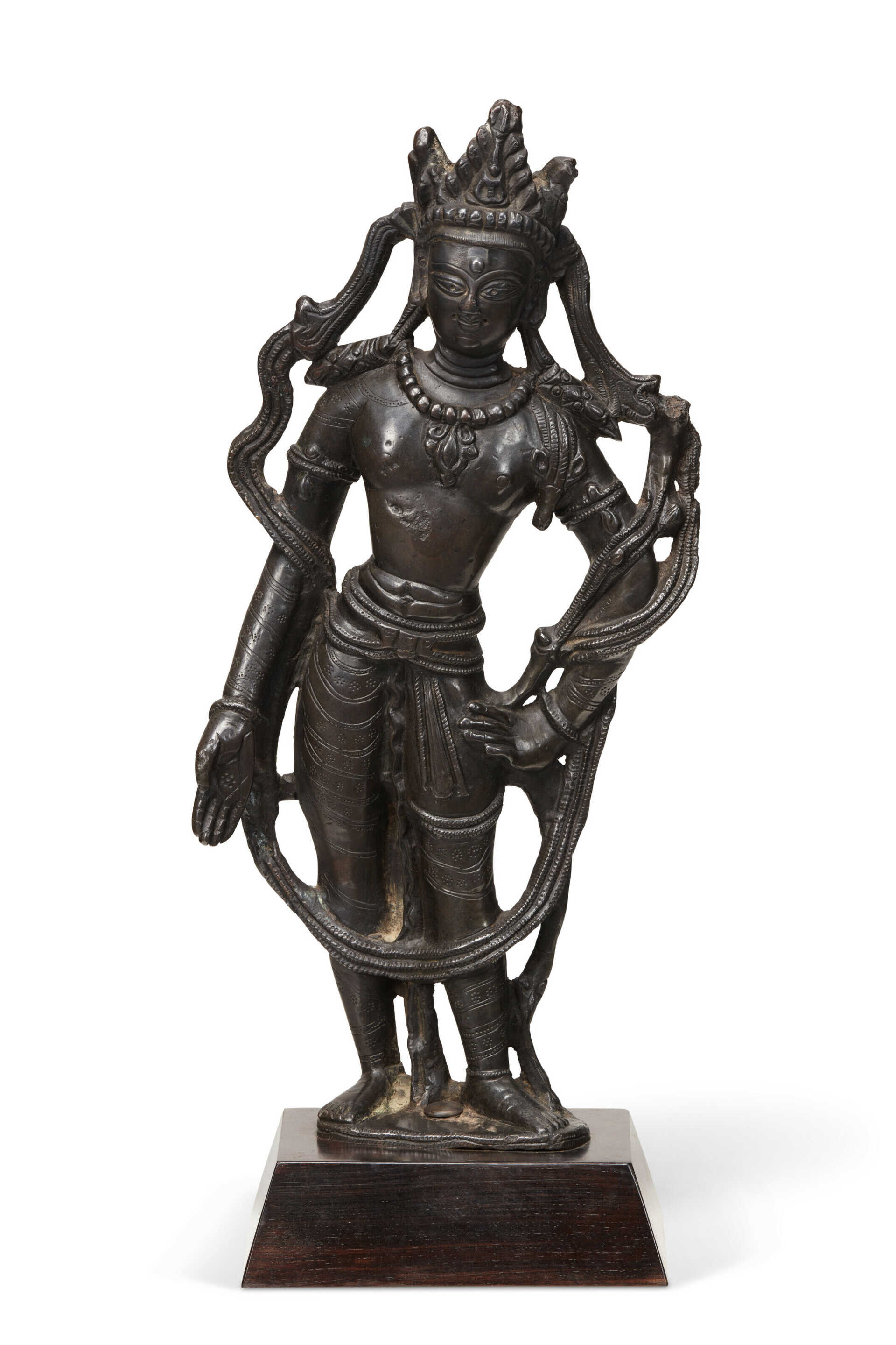 A RARE BRONZE FIGURE OF PADMAPANI LOKESHVARA