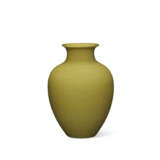 A CARVED YELLOW-ENAMELED OVIFORM VASE - photo 2