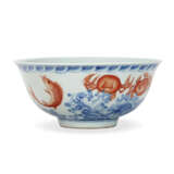 AN IRON-RED-DECORATED BLUE AND WHITE BOWL - photo 1