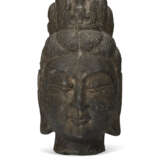 A CARVED STONE HEAD OF BODHISATTVA - photo 2