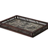 A MARBLE AND HARDWOOD TRAY - фото 1