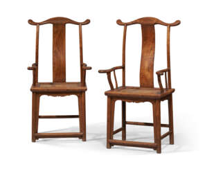 A PAIR OF JUMU 'OFFICIAL'S HAT' ARMCHAIRS