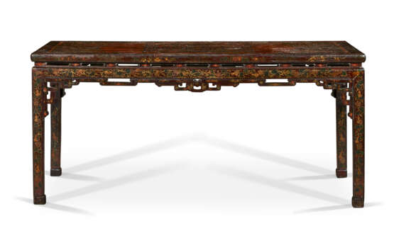A GILT, POLYCHROME AND BLACK LACQUER PAINTING TABLE - Foto 2