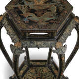 A PAIR OF GILT, POLYCHROME AND BLACK LACQUER 'DRAGON' INCENSE STANDS - photo 5