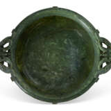 A CARVED SPINACH-GREEN JADE ARCHAISTIC CENSER - photo 6