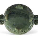 A LARGE SPINACH-GREEN JADE MARRIAGE BOWL - photo 6
