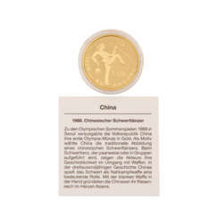 China/Gold - 100 Yuan 1988, Schwerttänzerin, stgl.+, aus PP,