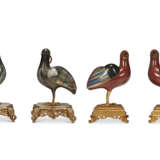 TWO PAIRS OF CLOISONNÉ ENAMEL BIRD-FORM CENSERS AND COVERS - фото 2