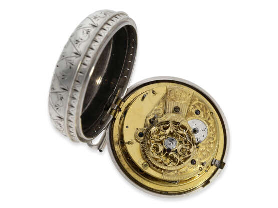 Imposante, außergewöhnlich schwere und große Londoner Taschenuhr mit Selbstschlag, sog. "Clockwatch", Eardley Norton London No.529, Hallmarks London 1794 - Foto 2