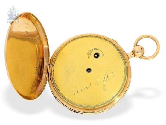Taschenuhr: hochfeine, große Taschenuhr mit Repetition, 18K Gold, bedeutender Uhrmacher: Houriet & Fils No.8110, um 1810 - Foto 3