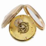 Taschenuhr: Rarität, äußerst ungewöhnliche, frühe goldene astronomische Spindeluhr mit 4 Komplikationen und Emaille-Malerei, Gavelle le Jeune, Eleve de Robin, ca.1790 - photo 2