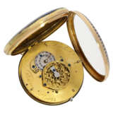 Taschenuhr: besonders große Gold/Emaille-Taschenuhr, signiert Lechet a Paris, ca.1795 - Foto 4