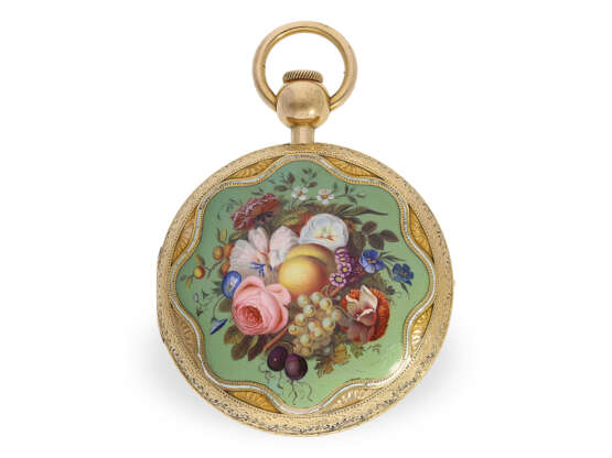 Extrem rare Gold/Emaille-Taschenuhr für den osmanischen Markt mit Viertelstunden-Repetition nach Breguet, ca.1820 - фото 2