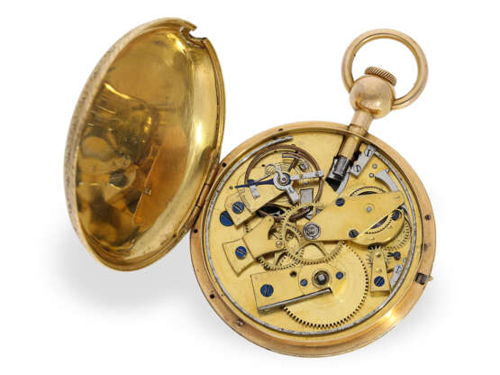 Extrem rare Gold/Emaille-Taschenuhr für den osmanischen Markt mit Viertelstunden-Repetition nach Breguet, ca.1820 - Foto 4