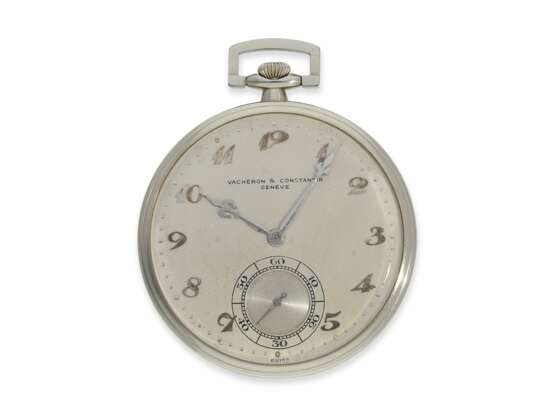 Taschenuhr: sehr seltene, weißgoldene Breguet-Typ-Frackuhr von Vacheron & Constantin Geneve, ca. 1923 - Foto 1