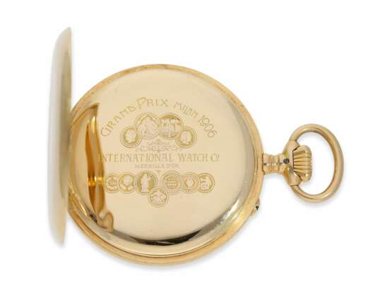Taschenuhr: sehr seltene, besonders große IWC Taschenuhr in 18K Gold, 55,5mm!, No.576083, ca.1912 - Foto 3