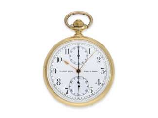 Taschenuhr: sehr seltener antimagnetischer Chronograph in Chronometerqualität, Ankerchronometer "Chronographe Ecran Paramagnétique" L. Leroy Paris No. 11761, ca.1905