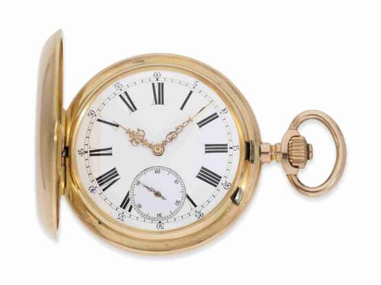 Taschenuhr: hochwertiges, schweres Schweizer Wippen-Chronometer, um 1900 - photo 1
