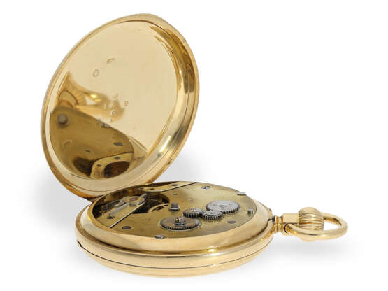 Schweres englisches Taschenchronometer mit sehr interessantem Werk und speziellem Aufzug, Hallmarks 1875 - Foto 3