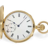 Taschenuhr: sehr interessantes Taschenchronometer mit Kronenaufzug und Kette/Schnecke, ca.1860 - Foto 1