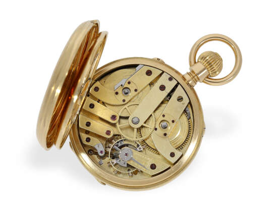 Taschenuhr: sehr interessantes Taschenchronometer mit Kronenaufzug und Kette/Schnecke, ca.1860 - Foto 2