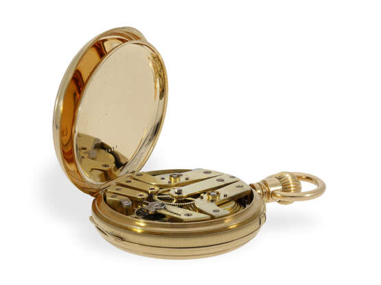 Taschenuhr: sehr interessantes Taschenchronometer mit Kronenaufzug und Kette/Schnecke, ca.1860 - photo 4