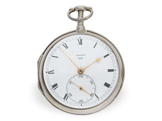 Taschenuhr: bedeutendes und extrem seltenes Arnold Taschenchronometer mit "right-angle compensation", Jn.R.Arnold No.3022, Hallmarks 1818 - фото 1