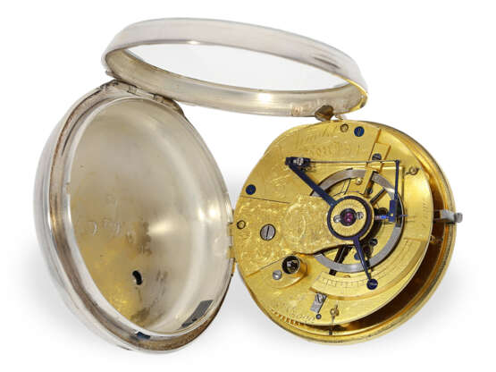 Taschenuhr: bedeutendes und extrem seltenes Arnold Taschenchronometer mit "right-angle compensation", Jn.R.Arnold No.3022, Hallmarks 1818 - Foto 2