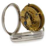 Taschenuhr: äußerst rares und sehr ungewöhnliches, besonders schweres französisches Taschenchronometer in englischer Bauweise, Poitevin Paris No.6744, Hallmarks 1879 - photo 4