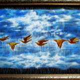Flight of golden birds. Öl auf Leinwand Surrealismus Ukraine 2023 - Foto 3