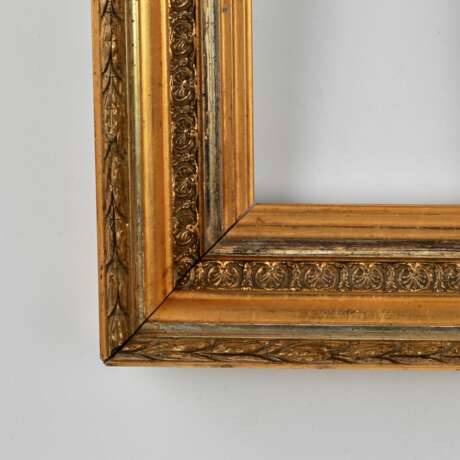 Cadre photo dore &agrave; deux baguettes Wood Plaster Gilding Klassizismus 19th century - Foto 2