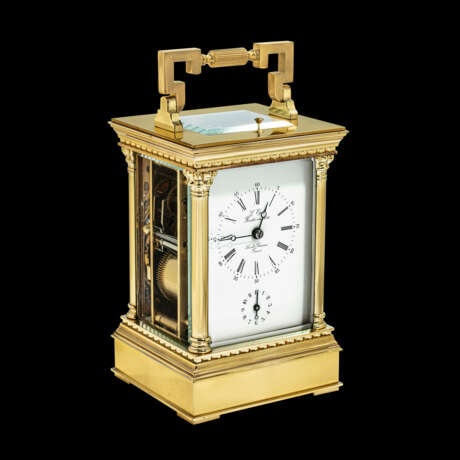 L'EPÉE 1839, GILT CARRIAGE CLOCK WITH ALARM - photo 1