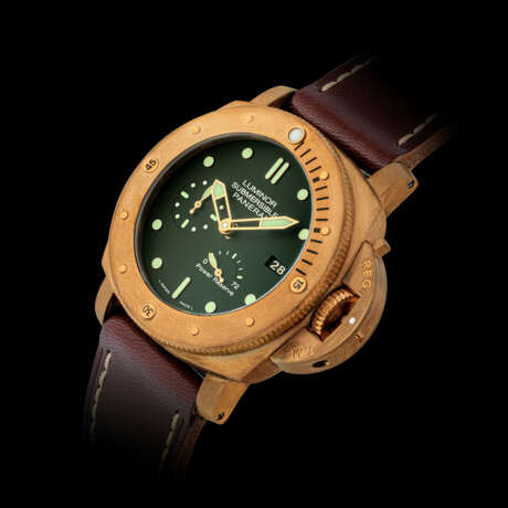 PANERAI, LIMITED EDITION OF 1000 PIECES, LUMINOR SUBMERSIBLE 1950 3 DAYS POWER RESERVE AUTOMATIC BRONZO, REF. PAM00507 - фото 1