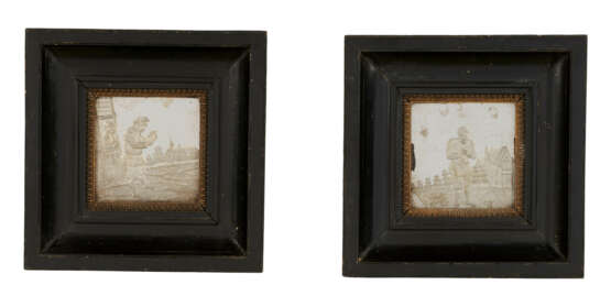 A PAIR OF DUTCH ENGRAVED MIRRORED GLASS PICTURES - photo 1