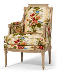 A LOUIS XVI GREY-PAINTED BERGERE