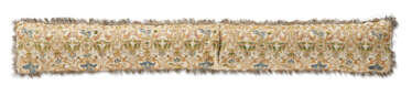 A FRENCH OR ITALIAN EMBROIDERED LONG BOLSTER