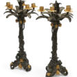 A PAIR OF FRENCH ORMOLU AND PATINATED BRONZE FIVE-LIGHT CANDELABRA - Prix ​​des enchères