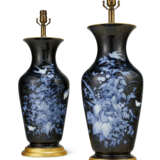 A PAIR OF LIMOGES (CHARLES PILIVUYT) PORCELAIN PATE-SUR-PATE VASES MOUNTED AS LAMPS - photo 1