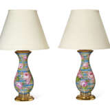 A PAIR OF FRENCH OPAQUE WHITE GLASS VASES MOUNTED AS LAMPS - фото 2