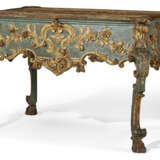 A GERMAN BLUE-PAINTED AND PARCEL-GILT CENTER TABLE - фото 1