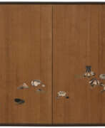 Шибата Зешин. A PAIR OF JAPANESE LACQUER SLIDING DOOR (FUSUMA)