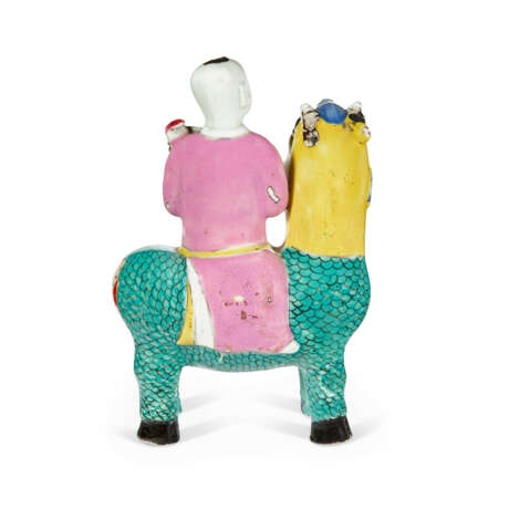 A CHINESE EXPORT PORCELAIN BOY RIDING A QILIN - photo 7