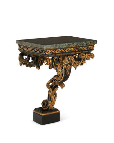 A GEORGE II BLACK-PAINTED AND PARCEL-GILT CONSOLE TABLE - photo 2