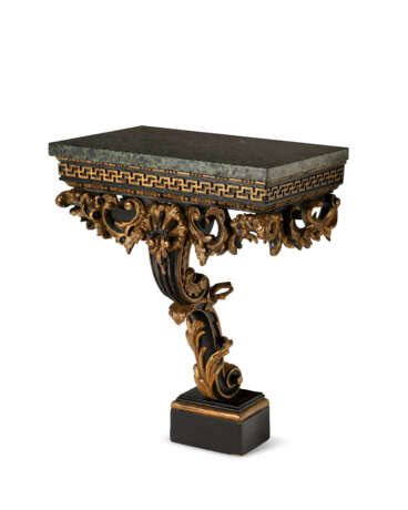 A GEORGE II BLACK-PAINTED AND PARCEL-GILT CONSOLE TABLE - фото 3