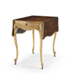 A GEORGE III HAREWOOD, ROSEWOOD, MARQUETRY AND GILTWOOD PEMBROKE TABLE - фото 1