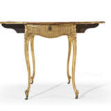 A GEORGE III HAREWOOD, ROSEWOOD, MARQUETRY AND GILTWOOD PEMBROKE TABLE - photo 4