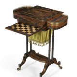 A REGENCY BRASS-MOUNTED CALAMANDER, GRAINED, AND PARCEL-EBONIZED WORK AND GAMES TABLE - photo 6